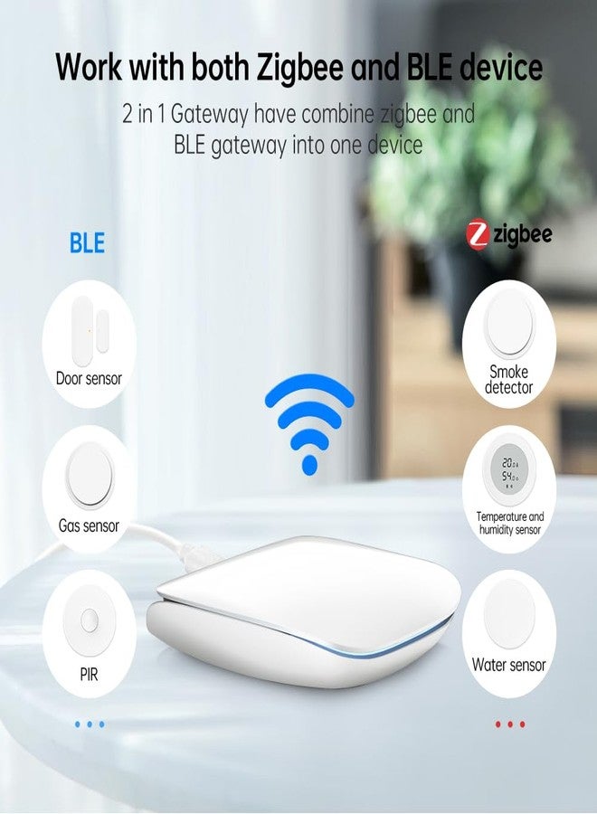 protium ZigBee 3.0 & Bluetooth & Mesh Hub Support Only Tuya Devices, Work with Smart Life App, Intelligent Bridge Wireless Smart Home Gateway, White - Image 4