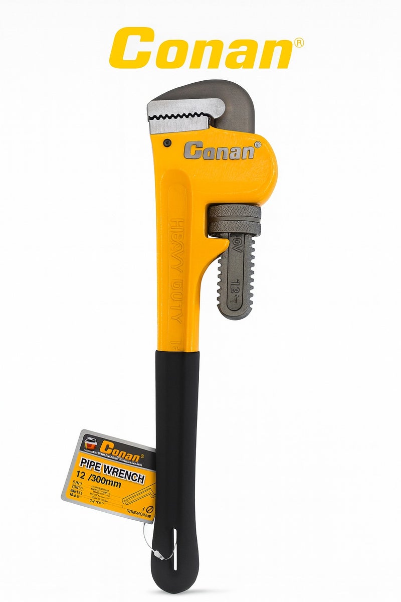Conan 12" (300mm) Heavy-Duty Pipe Wrench – Model COP0812, Professional Plumbing and Industrial Maintenance Tool - Image 1