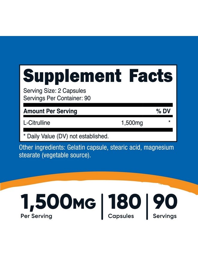 Nutricost L-Citrulline 750mg, 180 Capsules (2 Bottles) - Image 2