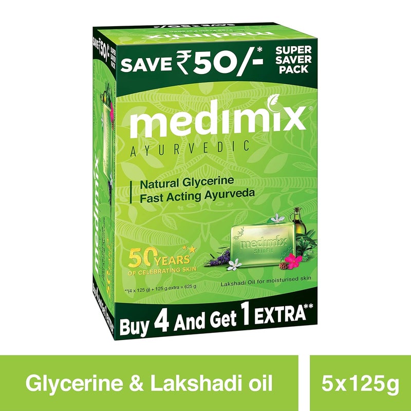 Medimix Medimix Ayurvedic Classic 18 Herbs Soap 125 g 4 1 Offer Pack And Medimix Ayurvedic Natural Glycerine Bathing Bar 125 g 4 1 Offer Pack - Image 5
