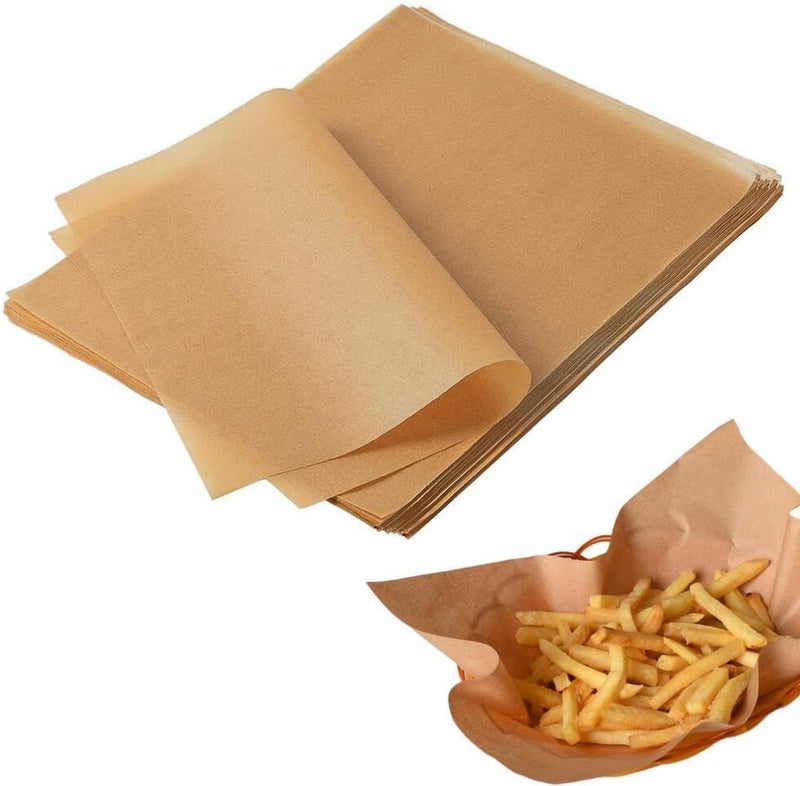 X spring Baking Parchment Paper, 100 PCS 20x30cm High Temperature Resistant Non-Stick Paper, Heavy Duty Unbleached Baking Sheets for Oven, Grill and Barbecue - Image 1