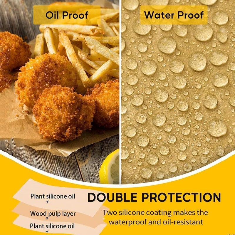 X spring Baking Parchment Paper, 100 PCS 20x30cm High Temperature Resistant Non-Stick Paper, Heavy Duty Unbleached Baking Sheets for Oven, Grill and Barbecue - Image 2