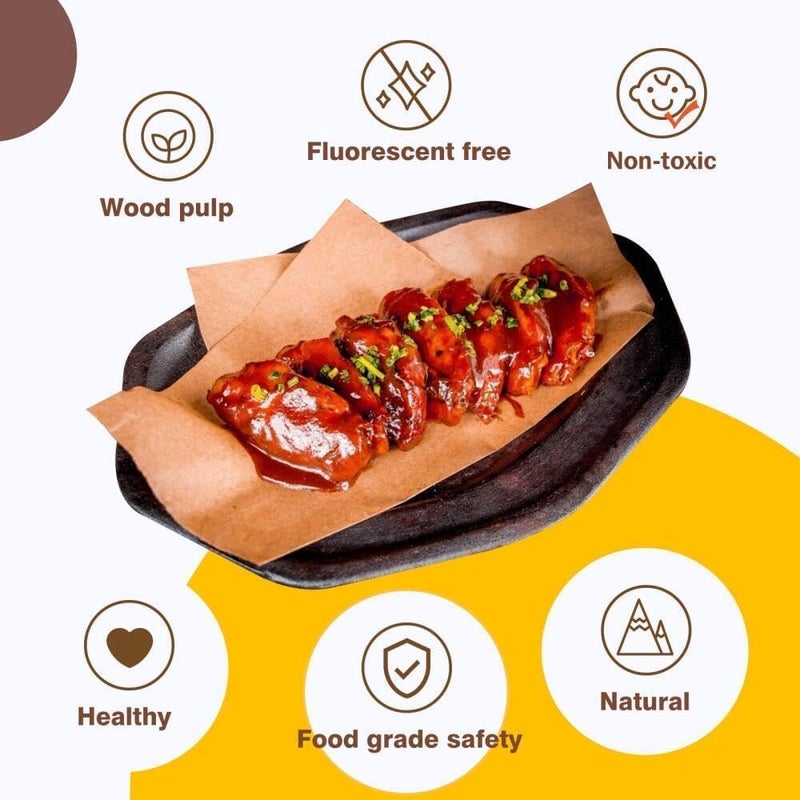 X spring Baking Parchment Paper, 100 PCS 20x30cm High Temperature Resistant Non-Stick Paper, Heavy Duty Unbleached Baking Sheets for Oven, Grill and Barbecue - Image 5