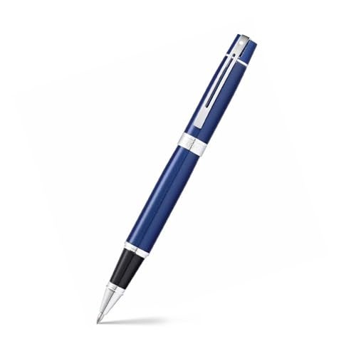 SHEAFFER قلم رولر شيفر 300 بلون أزرق لامع مع تزيين مطلي بالكروم - Image 1