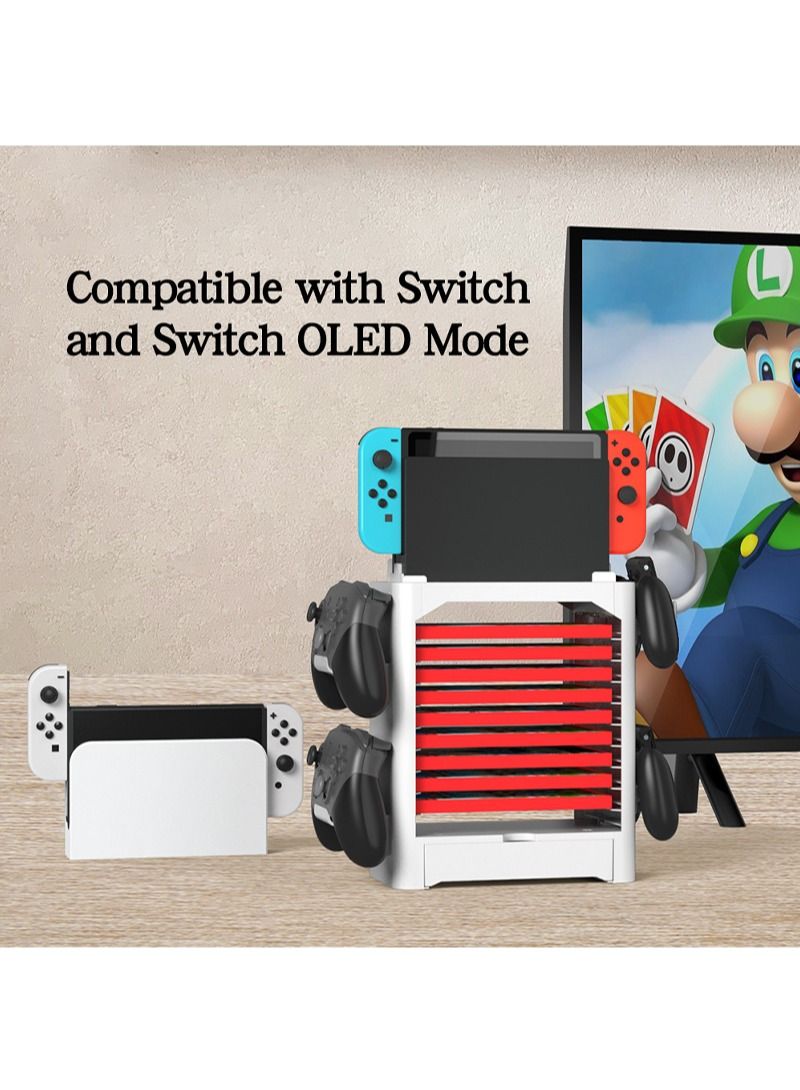 JYS Multi-function Game Storage Tower for Nintendo Switch/OLED/Lite White  - Image 3