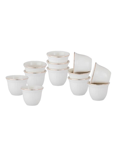 A set of porcelain Arabic coffee cups with golden decor from the sword 12 pieces