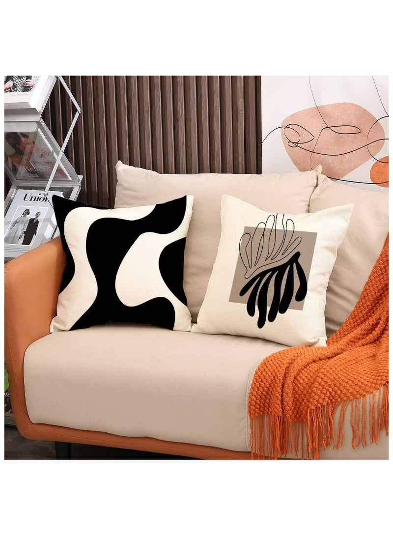 غطاء الوسادة مجموعة من 4 ، رمي غطاء الوسادة ، غطاء الوسادة بأسلوب حديث 45 سم × 45 سم ، لغرفة المعيشة أريكة أريكة سرير غطاء الوسادة 18 × 18 بوصة - Image 2