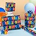 Garbendy Birthday Wrapping Paper Mini Roll 17 InchX 328 Feet Colorful Happy Lettering On Blue Paper Design Gift Paper Perfect for Boys Girls BirthdayBaby Shower Party - Image 4