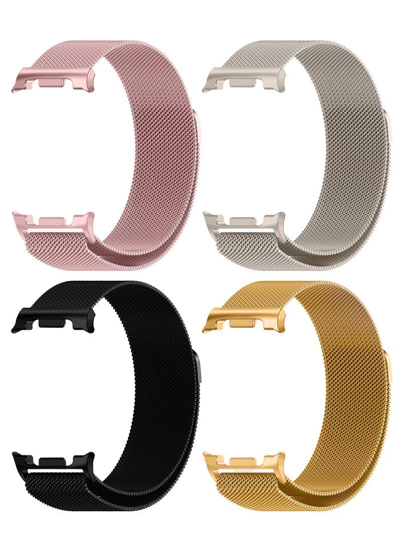 4Packs Milanese Metal Band for Samsung Galaxy Watch 8 Band 40mm 44mm/8 Classic 46mm, Mesh Magnetic Stainless Steel Loop Strap - Image 1