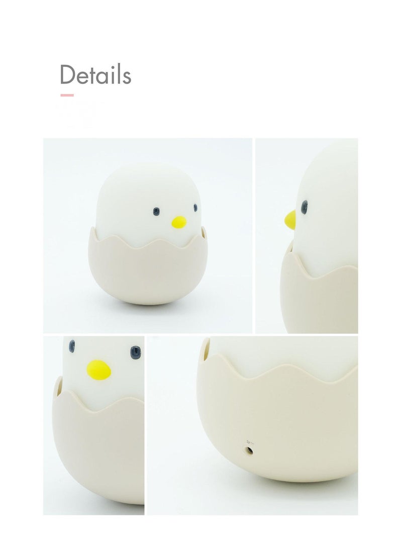 Y&D Eggshell Chicken Night Light Baby Bedroom Charging Pat Atmosphere Night Light Cartoon Bedside Sleeping Silicone Night Light 3000K Warm Light  - Image 3