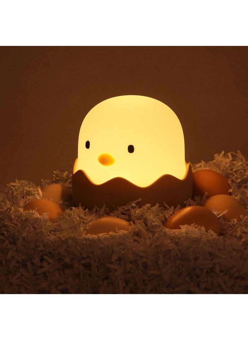 Y&D Eggshell Chicken Night Light Baby Bedroom Charging Pat Atmosphere Night Light Cartoon Bedside Sleeping Silicone Night Light 3000K Warm Light  - Image 2