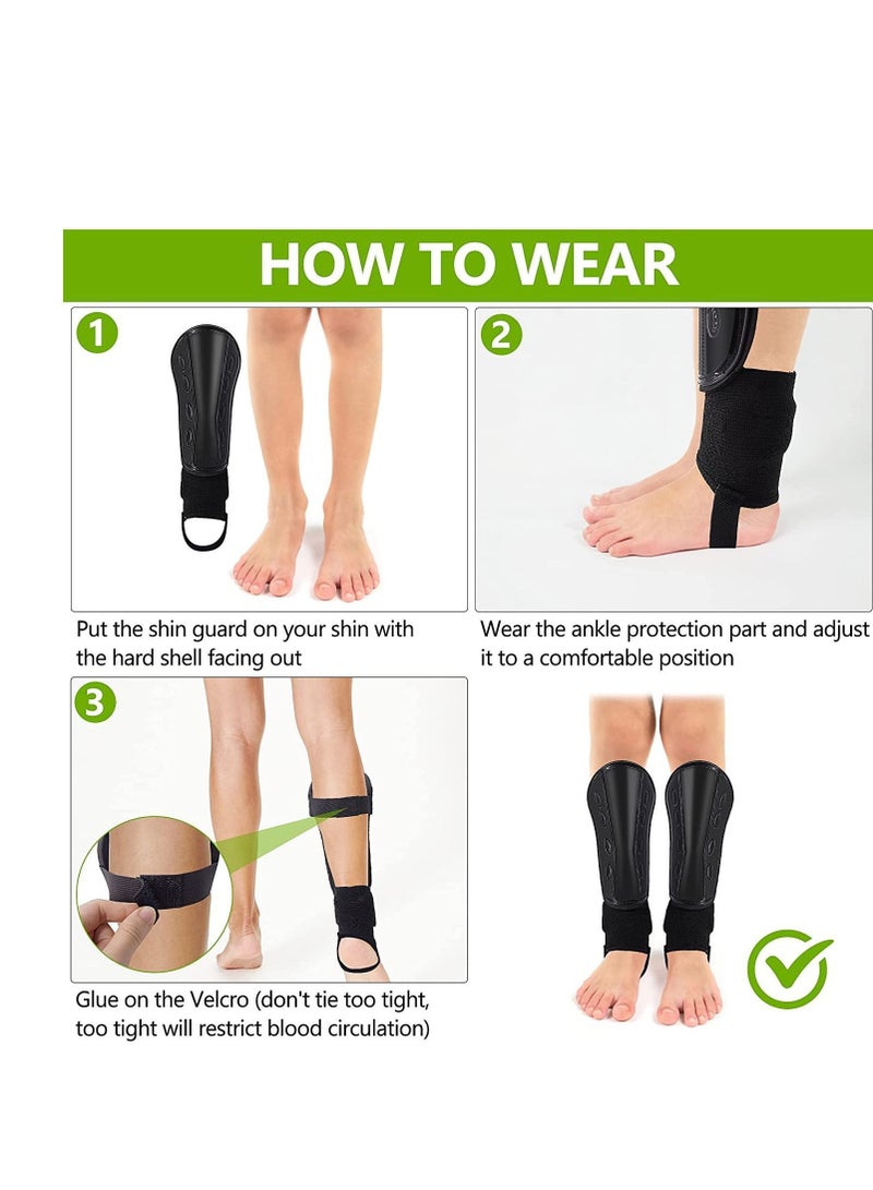 يقبست Football Shin Pads for Boys Kids, Non-Slip Guards with Ankle Protection Footballs Training Equipment Girls Youth Toddler Children - Image 5