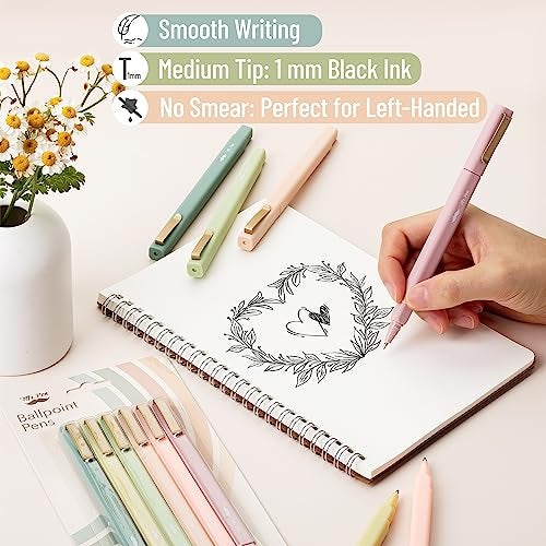 Mr. Pen- Aesthetic Pens, 6 Pack, Black Ink, Fast Dry, No Smear Bible Pens Bleed Through, Fine Point Pen - Image 4