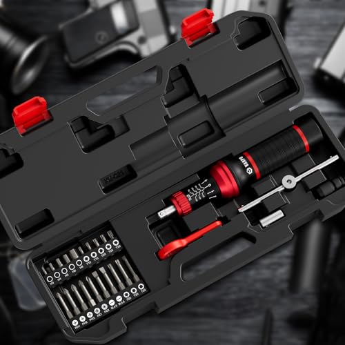 VANPO Torque Screwdriver, 10-70 in.lb, 24 Piece Inch Pound Torque Screwdriver Set with S2 Bits & T-bar Handle, 1/4” Drive Torque Wrench Screwdriver Set for Electronics,Bike Repair and Mounting - Image 4