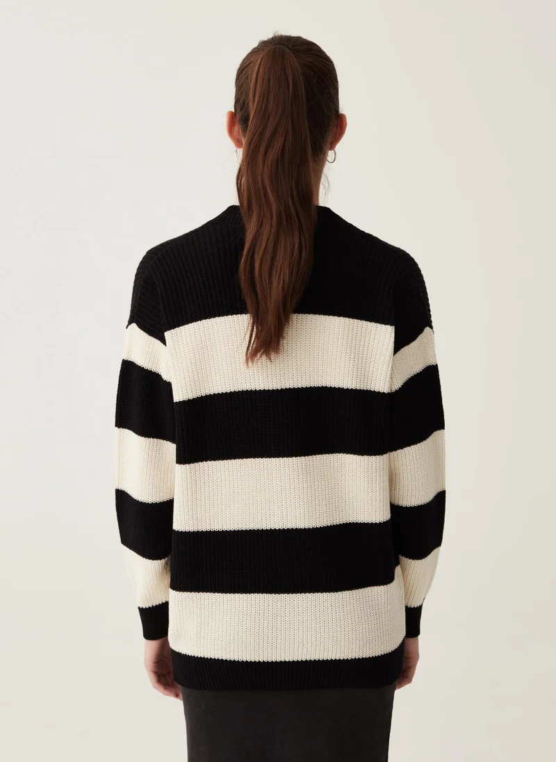 Ovs Striped cardigan with V neck