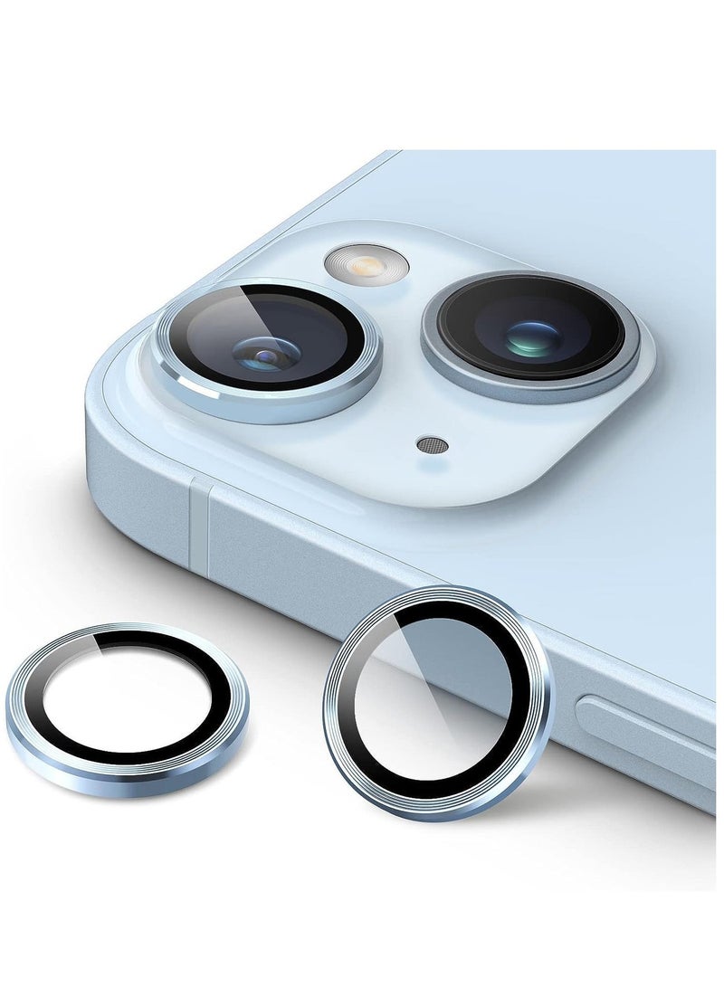 2PC Pack iPhone 15 Camera Lens Protector Metal Ring Camera Lens Protectors for iPhone 15 Blue - Image 2