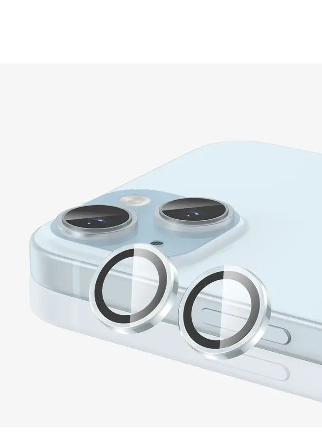 2PC Pack iPhone 15 Camera Lens Protector Metal Ring Camera Lens Protectors for iPhone 15 Blue - Image 3