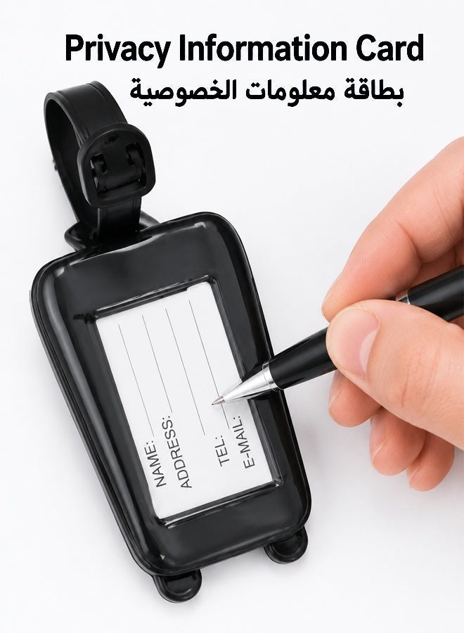 5-Pack Smart Luggage Tags (Multicolor) - PVC Luggage Tags, Anti-Lost Luggage Tags, Suitcase Tags for Suitcases, Kids Backpack Name Tags, Travel Bags - Image 4