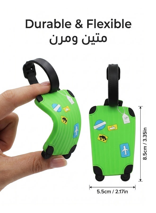 5-Pack Smart Luggage Tags (Multicolor) - PVC Luggage Tags, Anti-Lost Luggage Tags, Suitcase Tags for Suitcases, Kids Backpack Name Tags, Travel Bags - Image 3