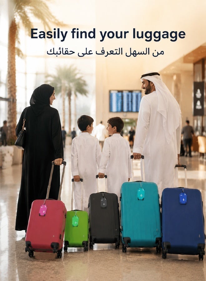 5-Pack Smart Luggage Tags (Multicolor) - PVC Luggage Tags, Anti-Lost Luggage Tags, Suitcase Tags for Suitcases, Kids Backpack Name Tags, Travel Bags - Image 2