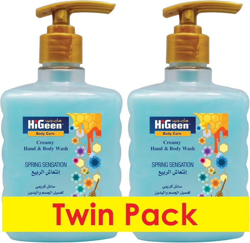 HiGeen Creamy Hand & Body Wash Spring Sensation 500 ml Twin Pack - Image 1