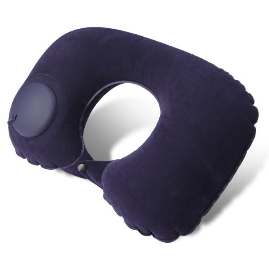 Inflatable U-Shaped Neck Pillow for TravelFlocking U pillow purplish blue Flocking U pillow purplish blue 