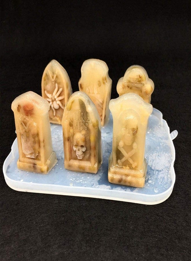 FRECI Halloween Silicone Mould RIP Gravestone Ice Cube Trays Cake Chocolate Fondant Cake Baking DIY Tools - Grey - Image 5