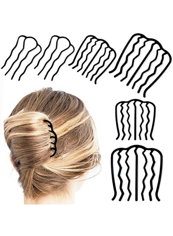 La Jolie Jasmin 6 Piece Metal Hair Side Combs Hair Fork Clip Teeth Hair Pin Stick For Updo Bun U Shape For Vintage Hairstyle Hair Accessories - Image 1