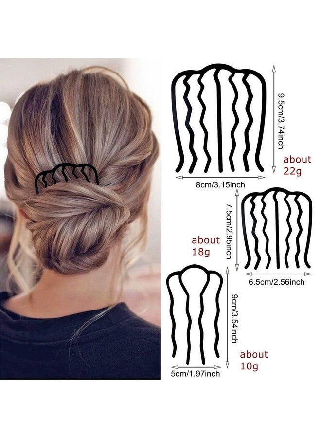 La Jolie Jasmin 6 Piece Metal Hair Side Combs Hair Fork Clip Teeth Hair Pin Stick For Updo Bun U Shape For Vintage Hairstyle Hair Accessories - Image 4