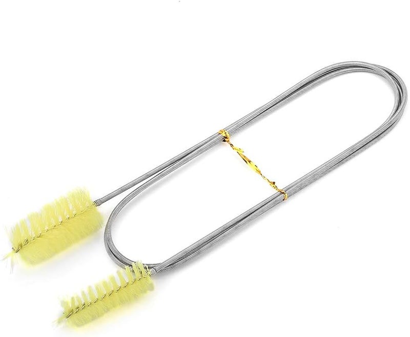Double Head Flexible Aquarium Cleaning Brush 155cm Stainless Steel Nylon Hose Pipe Cleaner - Image 2