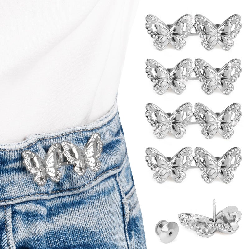 TOOVREN Pant Waist Tightener - No Sew, No Tools Jeans Button Tightener - Adjustable Buttons for Loose Jeans - 4 Sets - Image 1