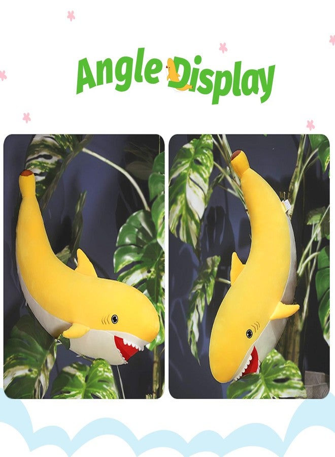 PEACH CAT Banana Shark Plush 21" Large Shark Stuffed Animal Soft Banana Plush Toys Gifts for Kids Yellow - Image 4