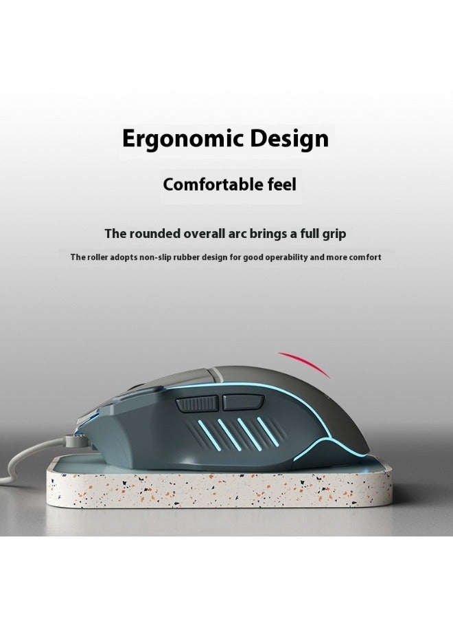 Wired Mouse, White, 7200 DPI Levels, 8 Backlit Buttons, Office and Gaming  - Image 4