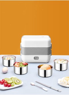 Haidue 2-Layer Portable Electric Food Heater Lunch Box, Mini Removable 304 Stainless Steel 220v Food Heater  - Image 3