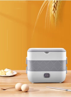 Haidue 2-Layer Portable Electric Food Heater Lunch Box, Mini Removable 304 Stainless Steel 220v Food Heater  - Image 2