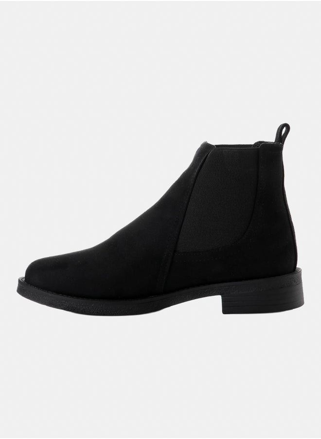 حذاء جلد بطول الكاحل 1043-Black-Su