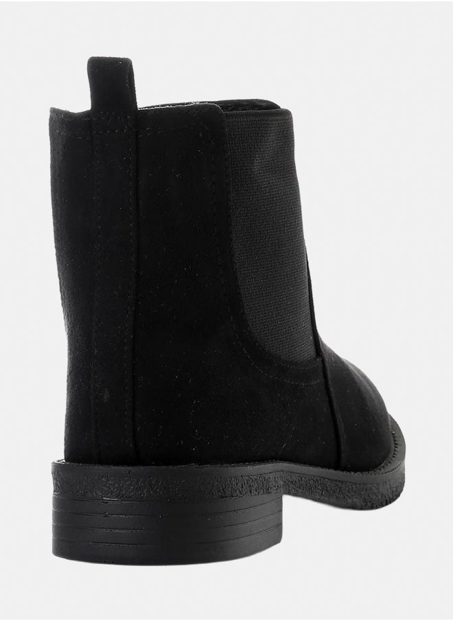 حذاء جلد بطول الكاحل 1043-Black-Su