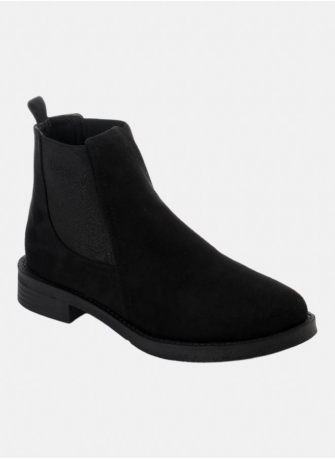 حذاء جلد بطول الكاحل 1043-Black-Su
