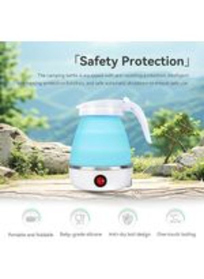 Foldable travel kettle, 600ml capacity, foldable electric kettle, fast boiling water kettle, portable with detachable power cord. - Image 1