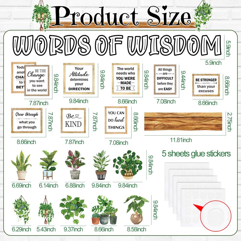 Qilery Bookshelf Bulletin Board Set Plant Motivational Classroom Decor Reading Library Bulletin Board Set Inspirational Cutout for Back to School Classroom Decoration - Image 2