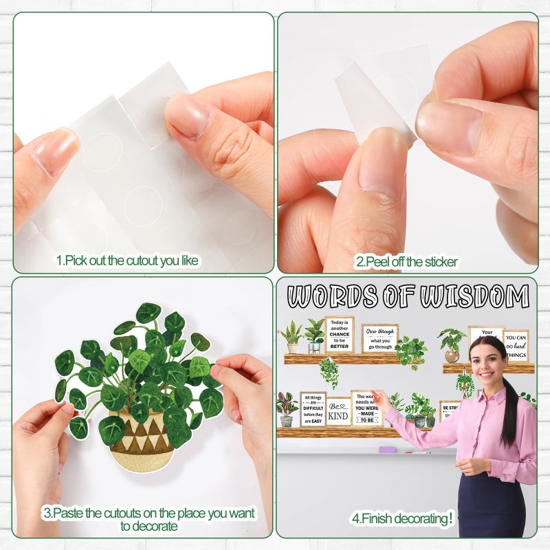 Qilery Bookshelf Bulletin Board Set Plant Motivational Classroom Decor Reading Library Bulletin Board Set Inspirational Cutout for Back to School Classroom Decoration - Image 4