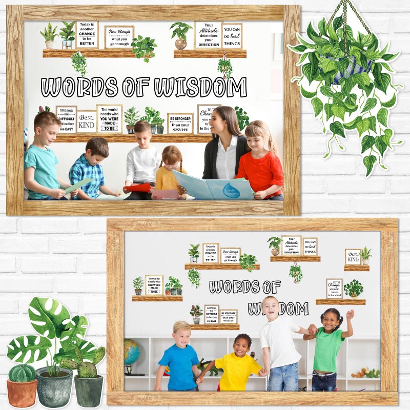 Qilery Bookshelf Bulletin Board Set Plant Motivational Classroom Decor Reading Library Bulletin Board Set Inspirational Cutout for Back to School Classroom Decoration - Image 5