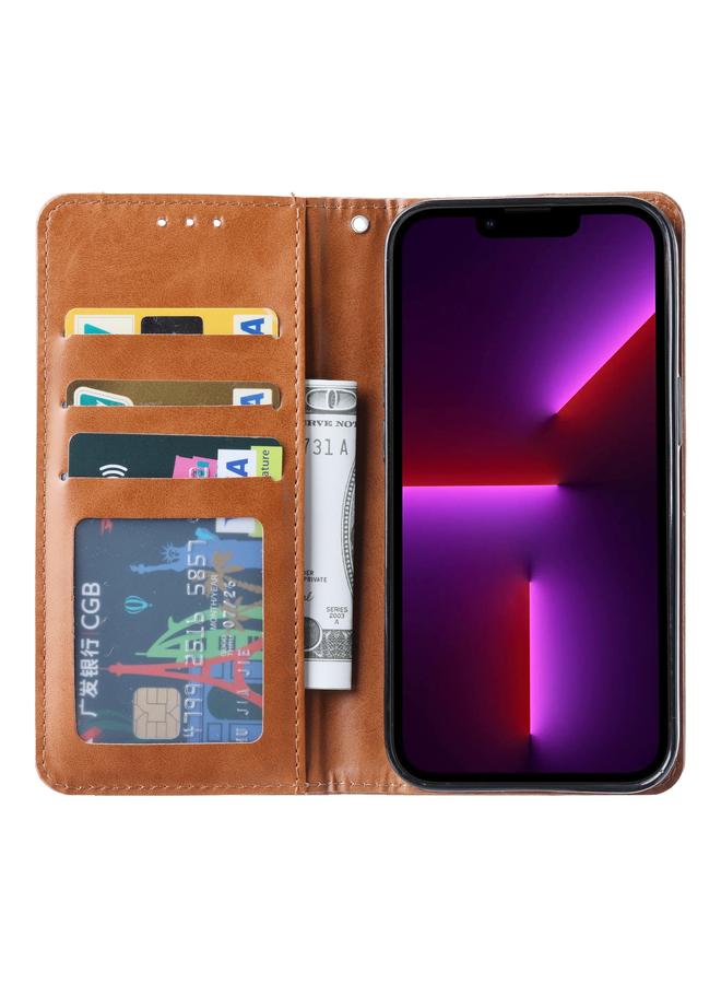 S-TOP Case For iPhone 14 Plus Knead Skin Texture Horizontal Flip Leather Case - Image 4