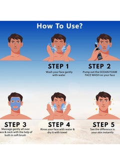 MUUCHSTAC Ocean Foam Face Wash for Men | Fight Acne & Pimples, Brighten Skin, Clears Dirt, Oil Control, Refreshing Feel - Multi-Action Formula | 100 ml  - Image 5