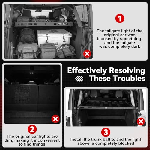 Aigmux Rear Ceiling Lights Fit For Ford Bronco 2021 2022 2023 2024 2025 2026 Trunk Dome Light for Bronco Accessories Touch Switch Interior Lights Trunk Cargo Area Not fit for Sport - Image 3