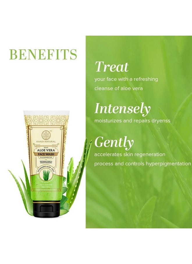 Khadi Natural Khadi Natural Aloe Vera Face Wash for Detoxifying & Moisturizing Skin | Natural Face Wash for Healthy Skin | SLS & Paraben Free | All Skin Types | 100 ml  - Image 2