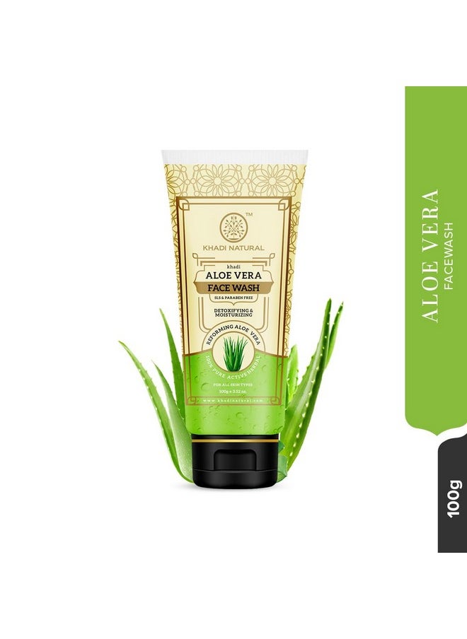 Khadi Natural Khadi Natural Aloe Vera Face Wash for Detoxifying & Moisturizing Skin | Natural Face Wash for Healthy Skin | SLS & Paraben Free | All Skin Types | 100 ml  - Image 5