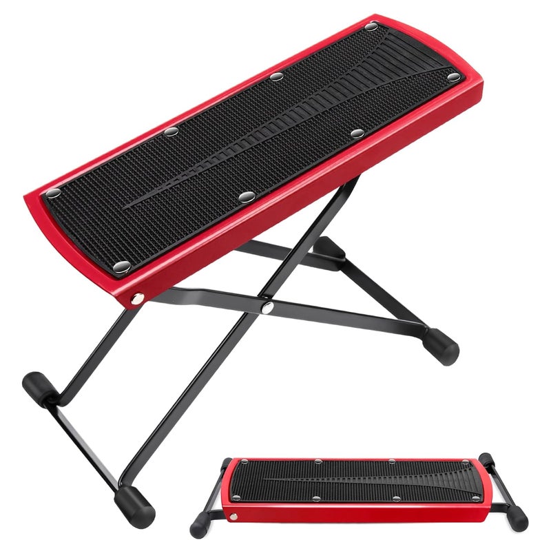 Subay Subay Pedicure Foot Rest, 6 Heights Adjustable Foot Stand for Pedicure, Foldable Non-Slip Foot Rest Stand for Easy at Home Pedicures, Pedicure Stool Tool for Home Foot Spa, Red