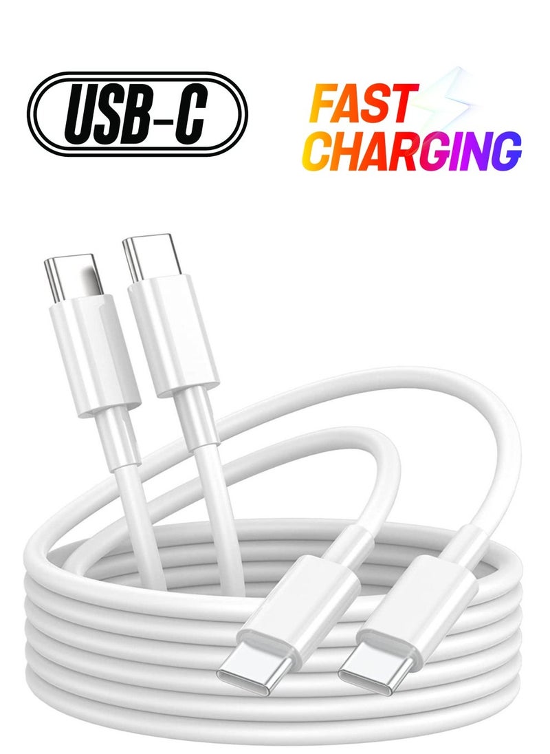 Raxoom 2 Pack Fast Charging 2M Long USB-C to USBC Power Cord for MacBook Pro Air/2020/2019/2018/2017/2016/IPad Air 4/5/iPad Pro 12.9/11 Type c - Image 1