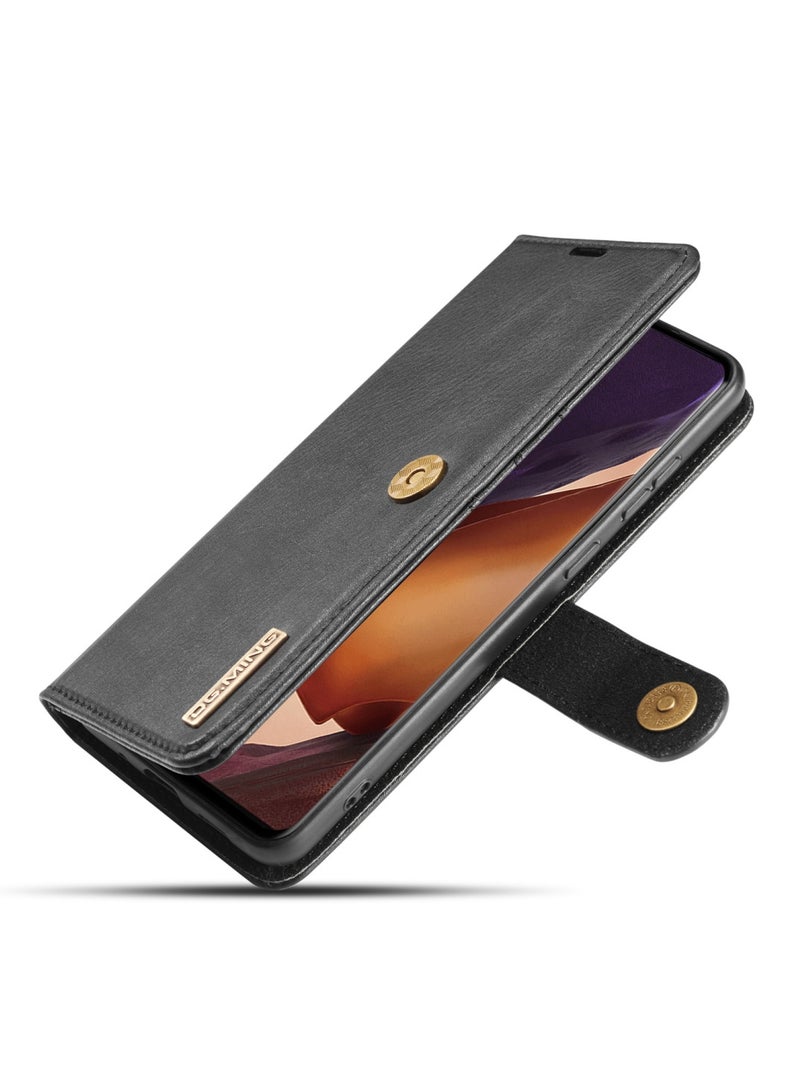 DGMING CaseMe Samsung Galaxy Note 20 Ultra 5G DG.MING Crazy Horse Texture Detachable Magnetic Leather Case - Black - Image 4